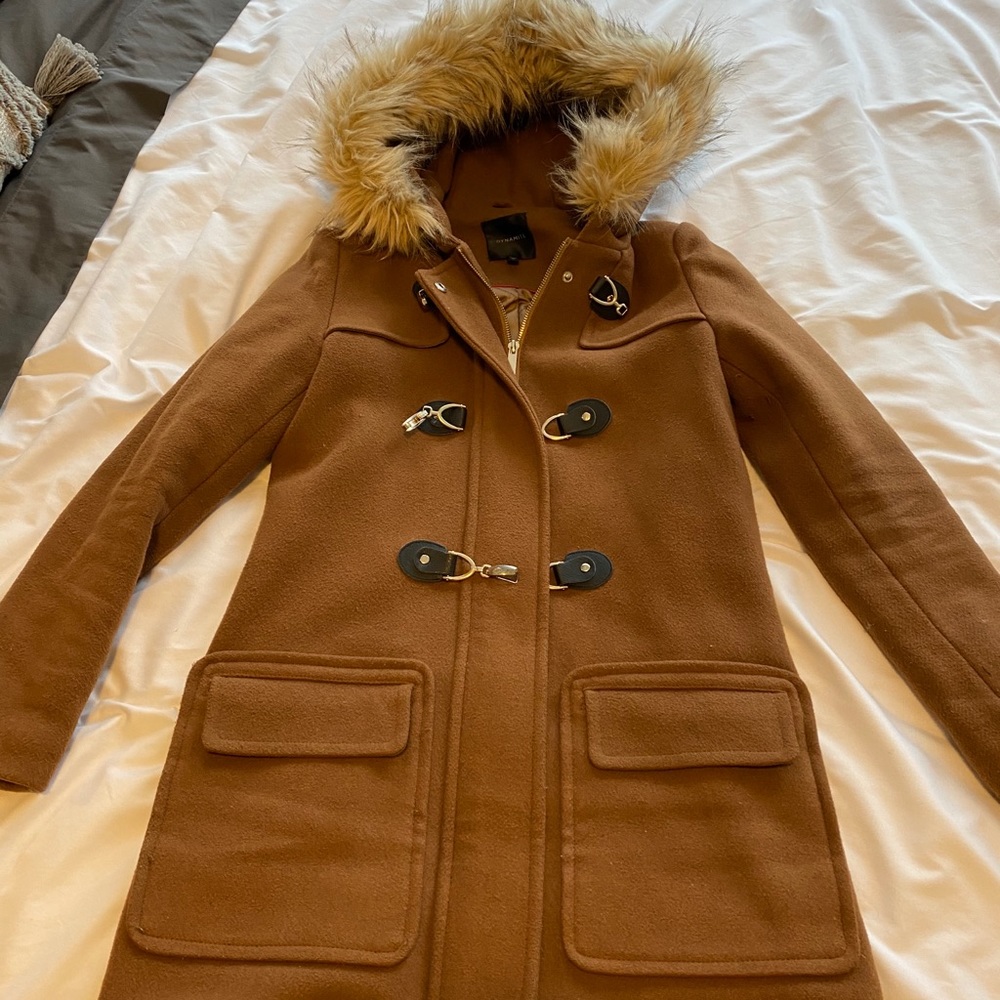 Dynamite Pea Coat with Fur hood